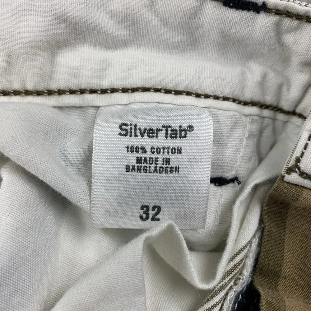 Levis Silvertab Men Shorts Size 32 Y2K Cargo Plaid Cotton 11